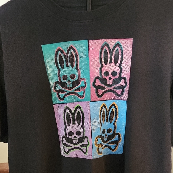 Psycho Bunny Black Tee with White Logo - Picture 3 of 8